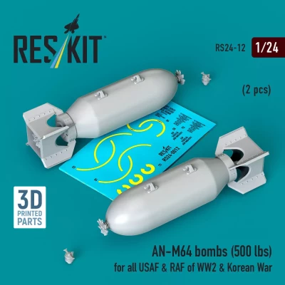 Reskit 24012 AN-M64 bombs 500 lbs. (2 pcs.) 1/24