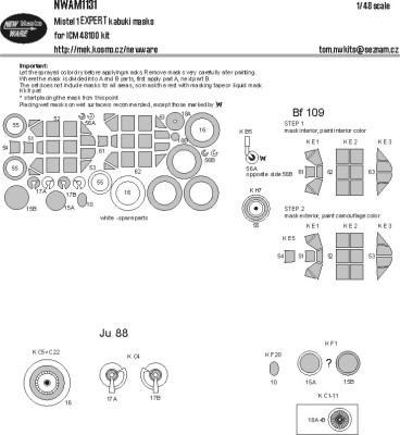 New Ware NWA-M1131 Mask Mistel 1 EXPERT (ICM 48100) 1/48
