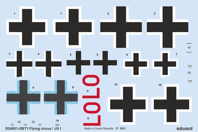 Eduard D24001 Decals Flying circus / JG I (MENG) 1/24