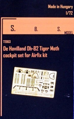 Sbs Model 72063 DH-82 Tiger Moth - cockpit PE set (AIRFIX) 1/72