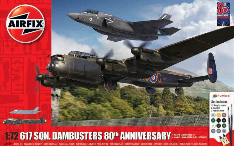 Airfix 50191 Dambusters 80th Anniversary Gift Set Avro Lancaster and Lockheed Martin F-35B Lightning II 1/72