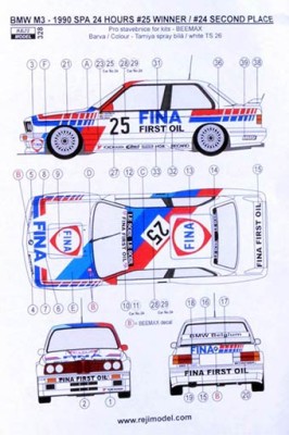 Reji Model 328 BMW M3 EVO 24hrs SPA Winner 1990 (No.25) 1/24