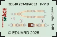 Eduard 3DL48253 P-51D seatbelts SPACE (EDU) 1/48