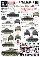 Star Decals STAR35840 German DAK/Afrika Korps Mix # 6 Pz.Kpfw.II Ausf.A-C 5 Leichte Div, 15 Pz.Div, 21 Pz.Div 1/35