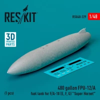Reskit U48229 480 gallon FPU-12/A fuel tank F/A-18 S.Hornet 1/48