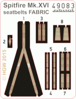 Eduard 49083 Spitfire Mk.XVI seatbelts FABRIC 1/48