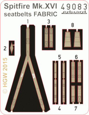 Eduard 49083 Spitfire Mk.XVI seatbelts FABRIC 1/48