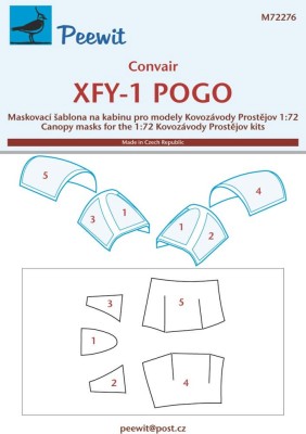 Peewit M72276 Canopy mask Convair XFY-1 Pogo (KP) 1/72