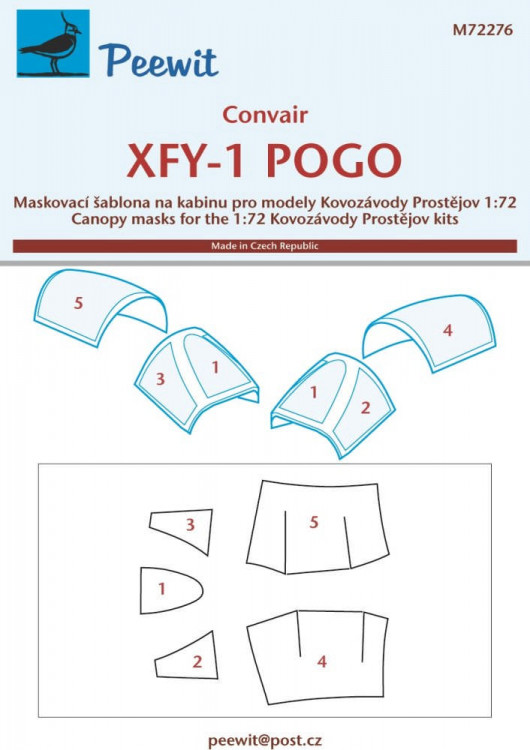 Peewit M72276 Canopy mask Convair XFY-1 Pogo (KP) 1/72