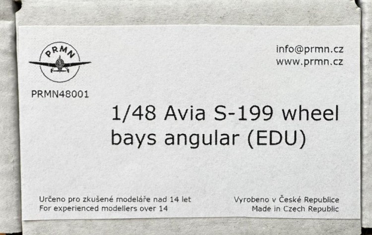 Prmn.Cz 48001 Avia S-199 wheel bays angular (EDU) 1/48