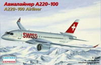 Восточный Экспресс 144133 Airbus A220-100 (ex Bombardier CS-100) Swiss/Delta 1/144