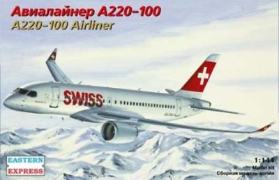Восточный Экспресс 144133 Airbus A220-100 (ex Bombardier CS-100) Swiss/Delta 1/144