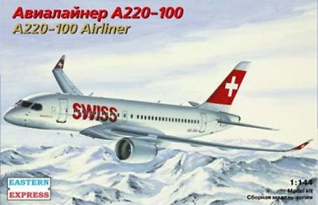 Восточный Экспресс 144133 Airbus A220-100 (ex Bombardier CS-100) Swiss/Delta 1/144