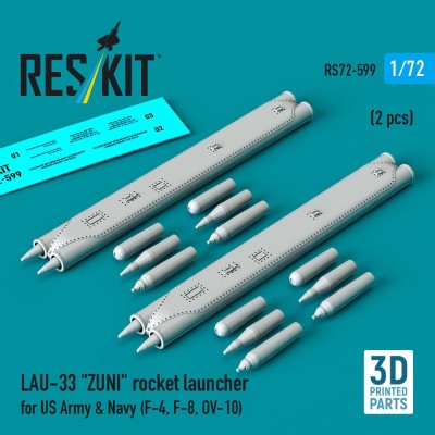 Reskit 72599 LAU-33 ZUNI rocket launcher US Army&amp;Navy (2x) 1/72