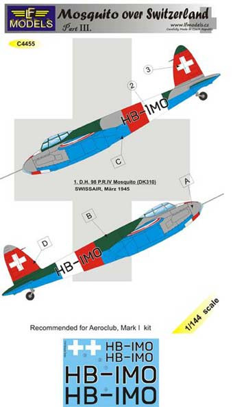 Lf Model C4455 Decals Mosquito over Switzerland part 3 1/144