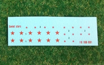 Foxbot Decals FB100-001 Soviet Red Stars for Battlefront, The Plastic Soldier Company and Zvezda kits 1/100