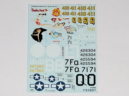 Foxbot Decals FBOT48081 Lockheed P-38 Lightning Pin-Up Nose Art, Part I 1/48