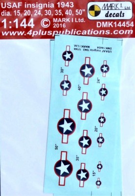 4+ Publications DMK-14454 1/144 Decals USAF insignia, 1943 (2 sets)