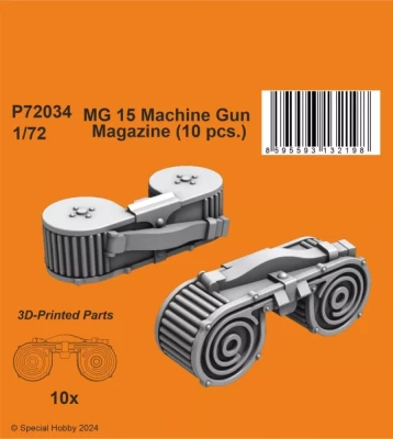 CMK P72034 MG 15 Machine Gun Magazine, 10 pcs.(3D-Print) 1/72