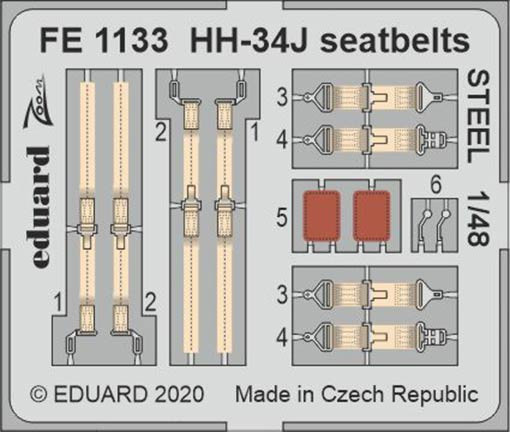 Eduard FE1133 1/48 HH-34J seatbelts STEEL (TRUMP)