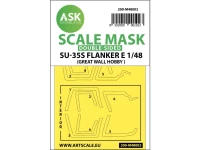 Art Scale 200-M48002 Sukhoi Su-35S Flanker E Kabuki canopy frame paint masks (inside & outside) 1/48