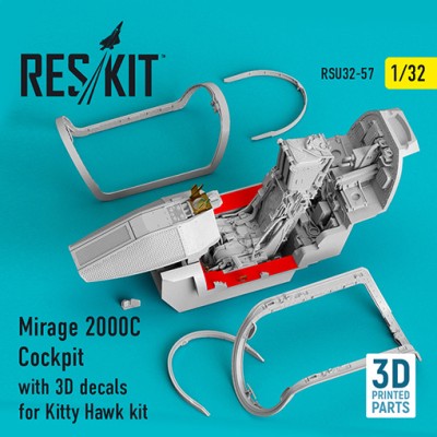 Reskit U32057 Mirage 2000C Cockpit with 3D decals (KITTYH) 1/32