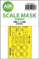 Art Scale 200-M48215 General-Motors FM-1 Wildcat wheels and canopy frame paint mask (outside only) 1/48