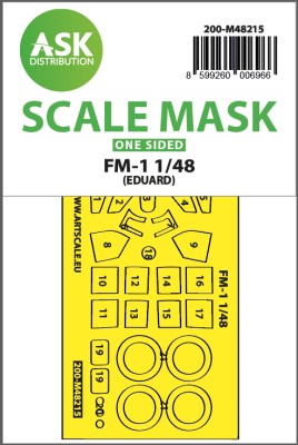 Art Scale 200-M48215 General-Motors FM-1 Wildcat wheels and canopy frame paint mask (outside only) 1/48