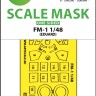 Art Scale 200-M48215 General-Motors FM-1 Wildcat wheels and canopy frame paint mask (outside only) 1/48