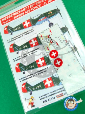 Kora Model DEC72133 Bf 109 E-3A Emil Part III (Swiss AF) декали декали 1/72