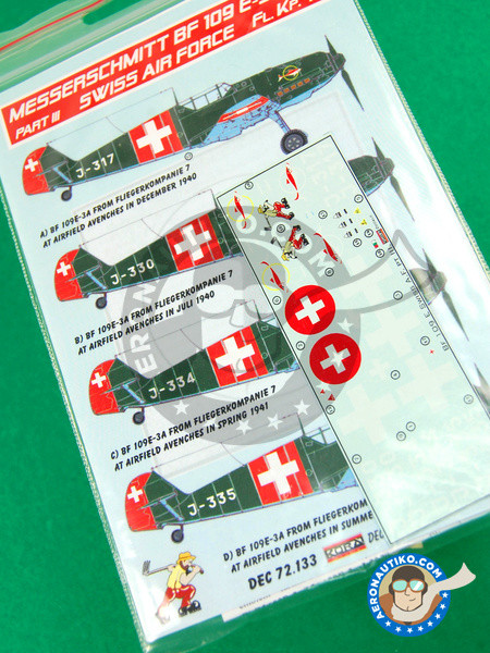Kora Model DEC72133 Bf 109 E-3A Emil Part III (Swiss AF) декали декали 1/72