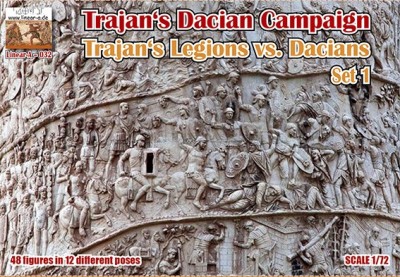 Linear-A LA032 Trajan'S Legion Vs. Dacians Set 1 (Injection Molded) 48 Figures In 12 Different Poses 1/72