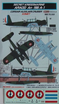 Kora Model DEC72333 Ar-196A-1 (KOMET) декали декали 1/72