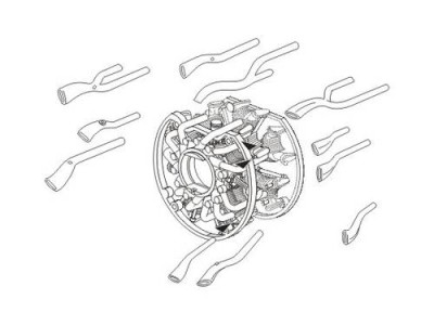 CMK Q32106 A6M5 Zero Exhaust satcks for TAM kit 1/32