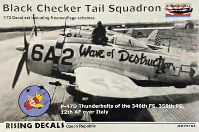 Rising Decals 72104 Decal Black Checker Tail Sqdr. (6x camo) 1/72
