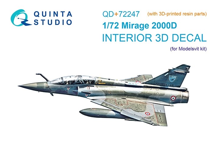 Quinta studio QD+72247 Mirage 2000D (Modelsvit) (с 3D-печатными деталями) 1/72