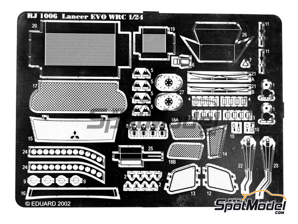 Reji Model 1006 Lancer Evo WRC parts 1/24