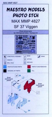 Maestro Models MMCP-4827 1/48 SAAB SF37 Viggen cockpit set (color PE set)