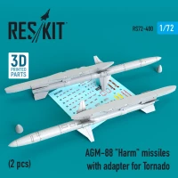 Reskit RS72-400 AGM-88 'Harm' missiles w/ adapter for Tornado 1/72