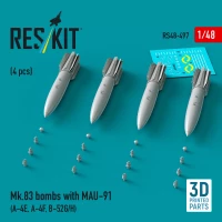 Reskit 48497 Mk.83 bombs w/ MAU-91 (4 pcs.) 1/48
