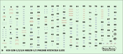Model Maker Decals D72029 LiM-1/2/5/6/SBLim-1/2 Polish stencils late 1/72