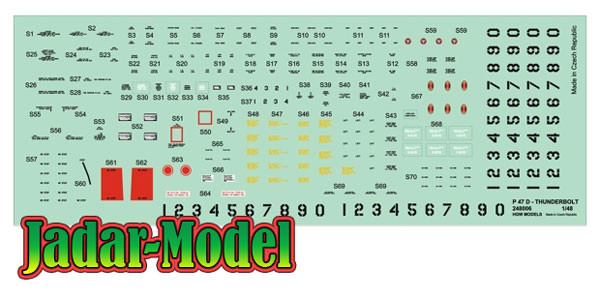 HGW 248006 P-47 Thunderbolt STENCILS декаль 1/48