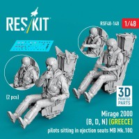 Reskit F48148 Mirage 2000 B/D/N (GREECE) pilots in ej. seat 1/48