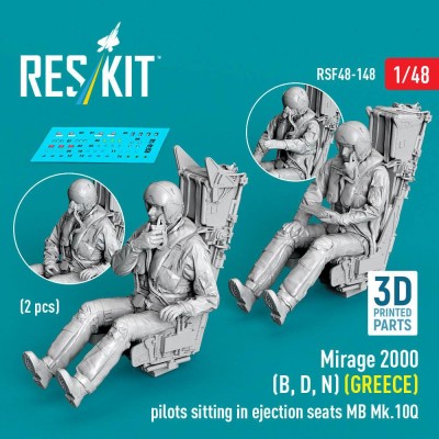 Reskit F48148 Mirage 2000 B/D/N (GREECE) pilots in ej. seat 1/48