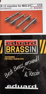 Eduard 672187 BRASSIN R-13M missiles for MiG-21 1/72