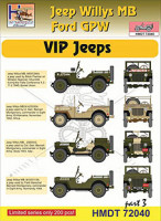 Hm Decals HMDT72040 1/72 Decals Jeep Willys MB/Ford GPW VIP Jeeps 3