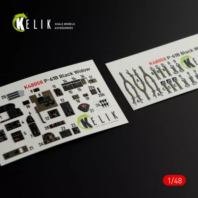 Reskit K48058 P-61B 'Black Widow' interior 3D decals (GWH) 1/48