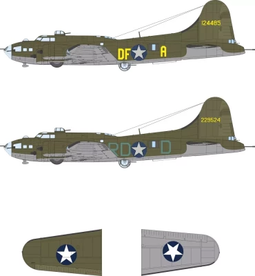Eduard EX1170 Mask B-17F US nat.insignia&amp;code letters (REV) 1/48