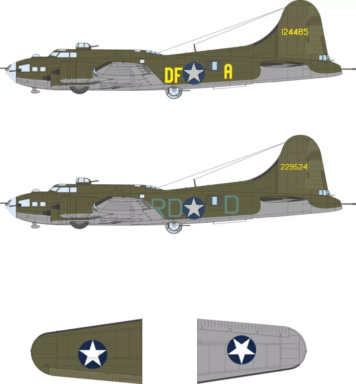 Eduard EX1170 Mask B-17F US nat.insignia&code letters (REV) 1/48