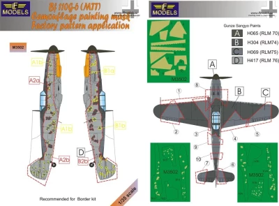 Lf Model M3502 Mask Bf 110G-6 MTT Camouflage paint. (BORDER) 1/35